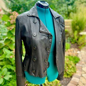 Leather Motorcycle Jacket, Bailey, size 8,